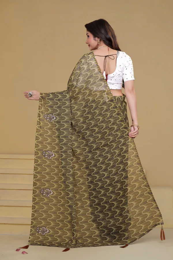 Olive_Gold_Georgette_Premium_Saree_For_Women