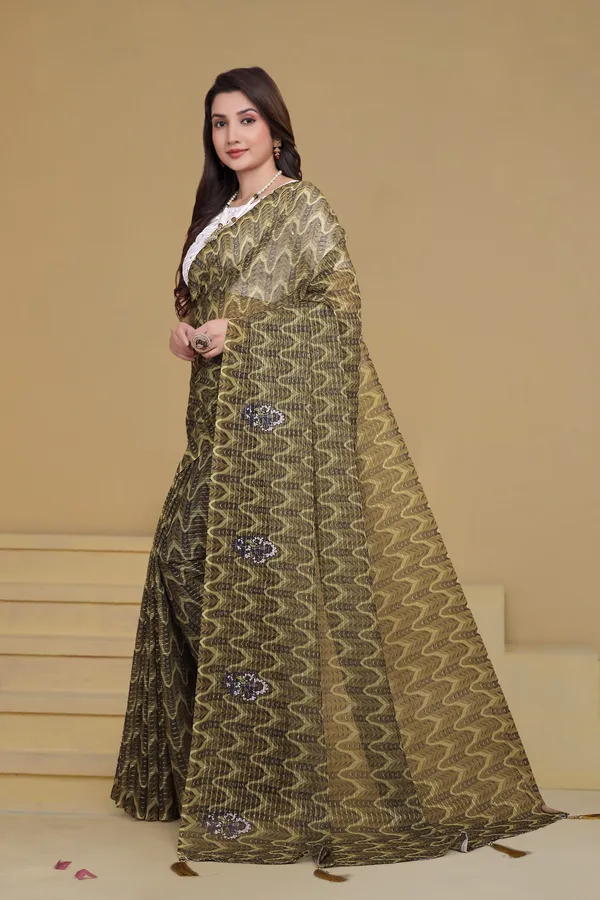 Olive_Gold_Georgette_Premium_Saree_For_Women