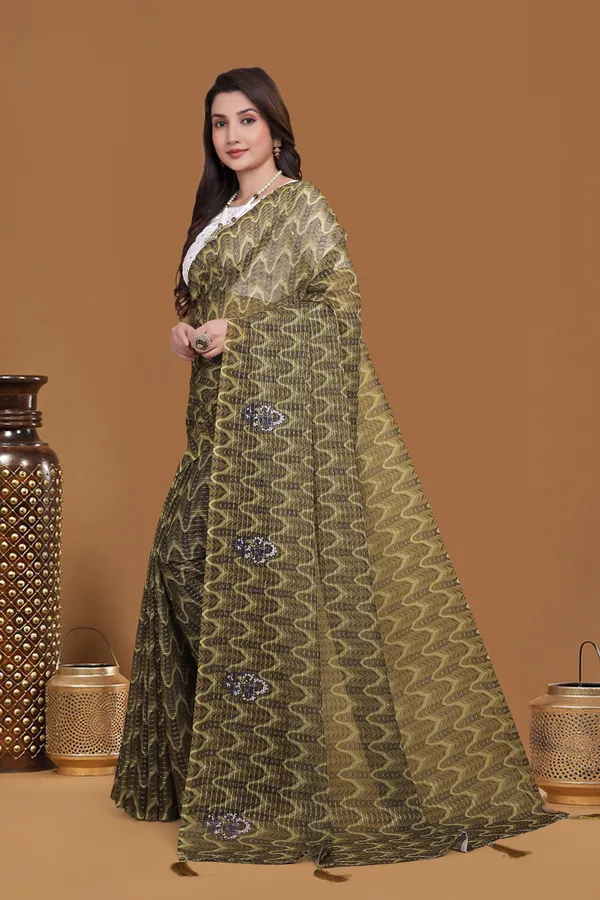 Olive_Gold_Georgette_Premium_Saree_For_Women