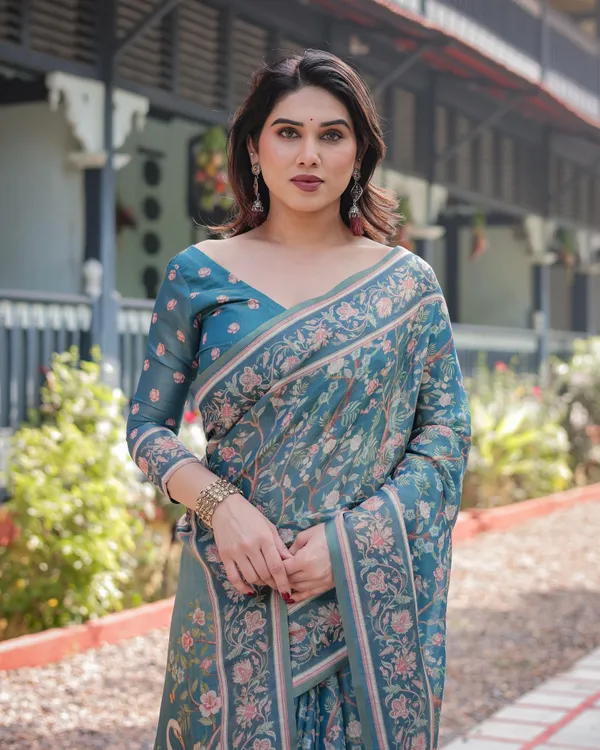 Blue_Linen_And_Cotton_Premium_Saree_For_Women