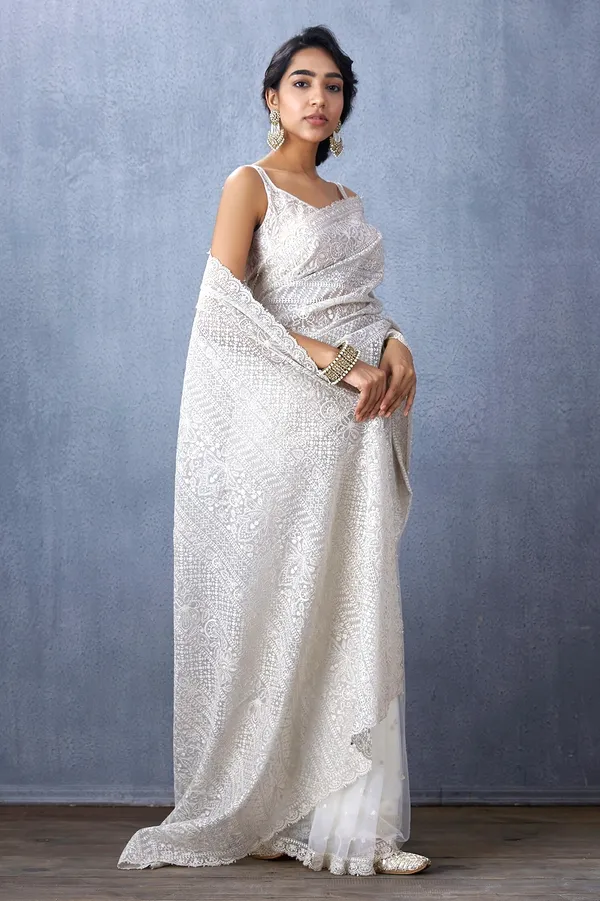 White_Khadi_Organza_Premium_Saree_For_Women