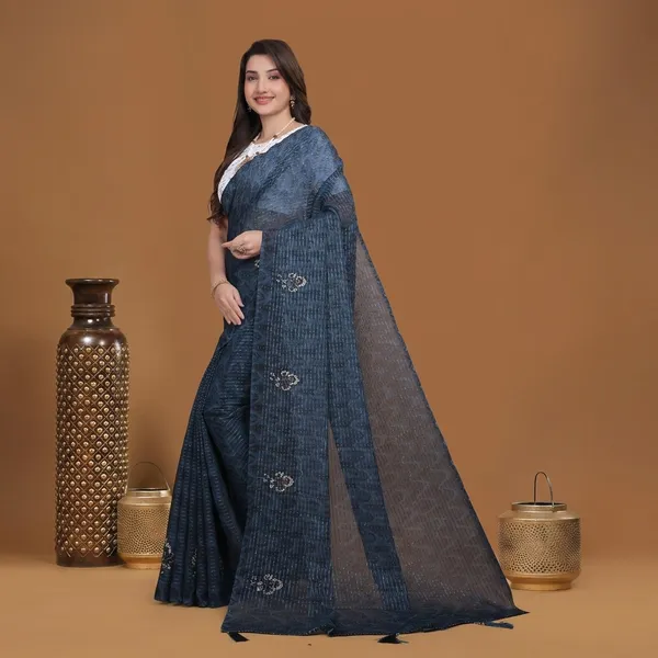 Navy_Blue_Georgette_Premium_Saree_For_Women