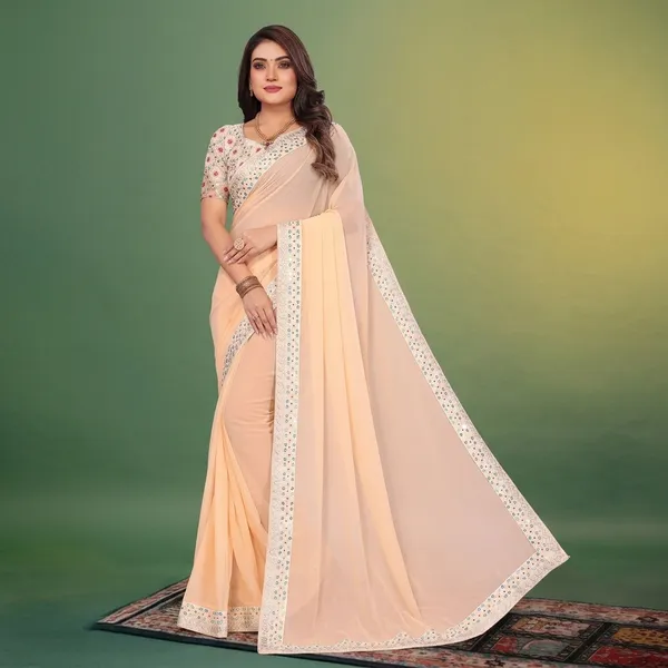 Peach_Georgette_Premium_And_Elegant_Saree_For_Women