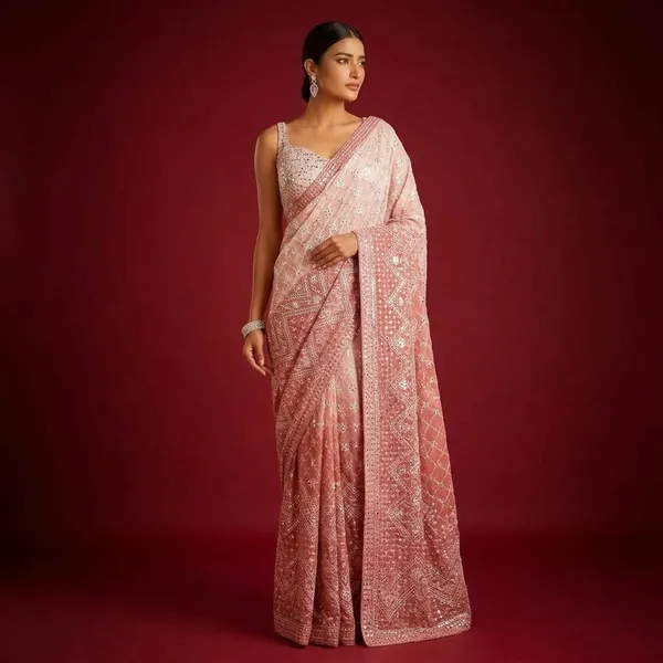 Dusty_Rose_Pink_Georgette_Premium_Saree_For_Women