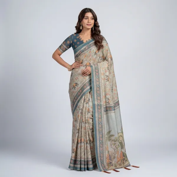 Grey_Linen_And_Cotton_Premium_Saree_For_Women