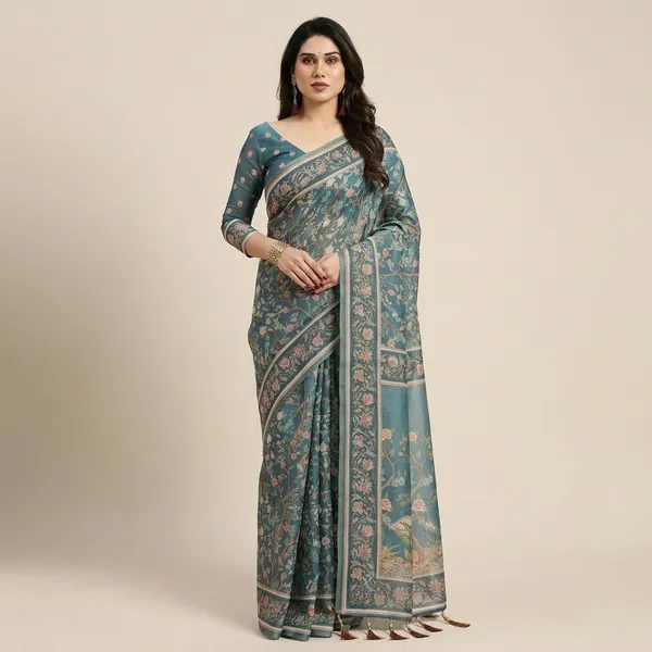 Blue_Linen_And_Cotton_Premium_Saree_For_Women