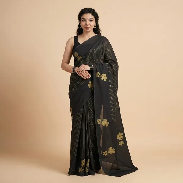 Black_Cotton_Premium_And_Elegant_Saree_For_Women