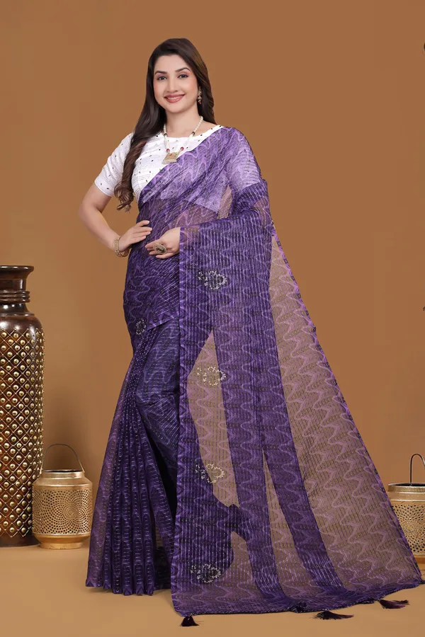 Royal_Purple_Georgette_Premium_Saree_For_Women