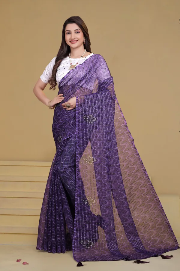 Royal_Purple_Georgette_Premium_Saree_For_Women