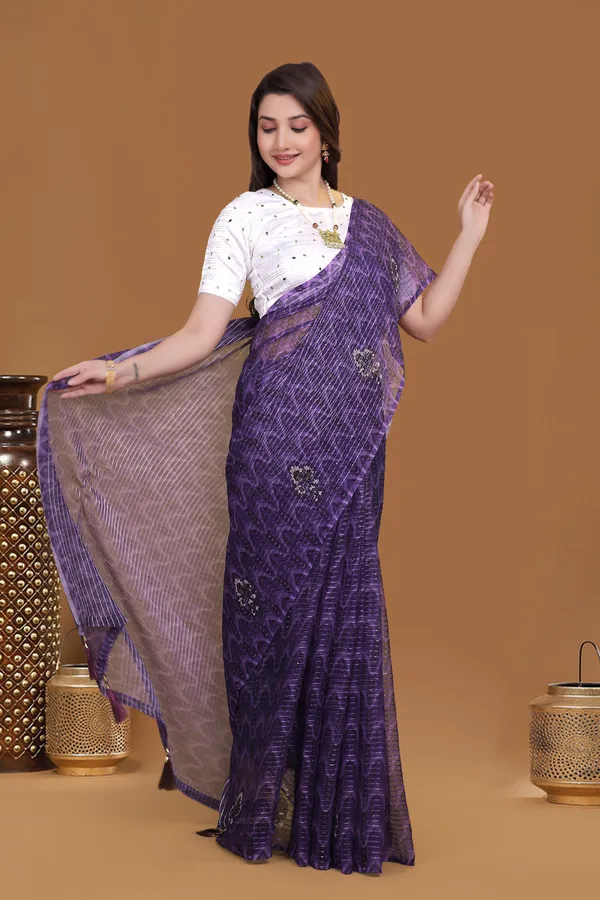 Royal_Purple_Georgette_Premium_Saree_For_Women