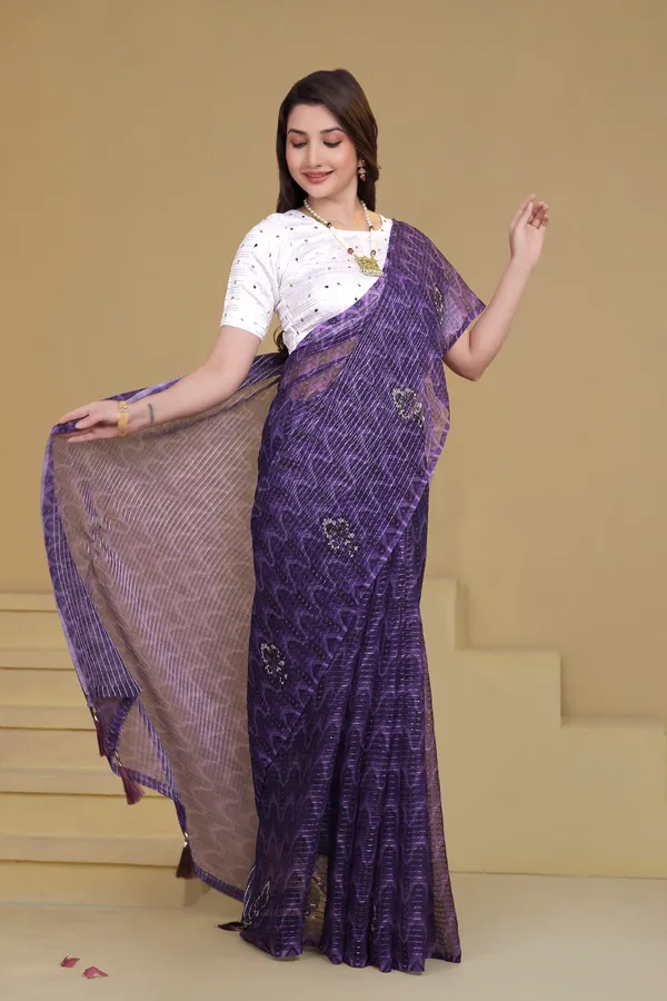 Royal_Purple_Georgette_Premium_Saree_For_Women