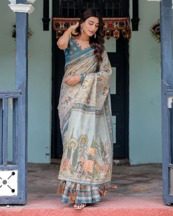 Grey_Linen_And_Cotton_Premium_Saree_For_Women