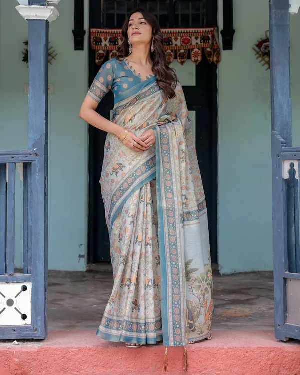 Grey_Linen_And_Cotton_Premium_Saree_For_Women