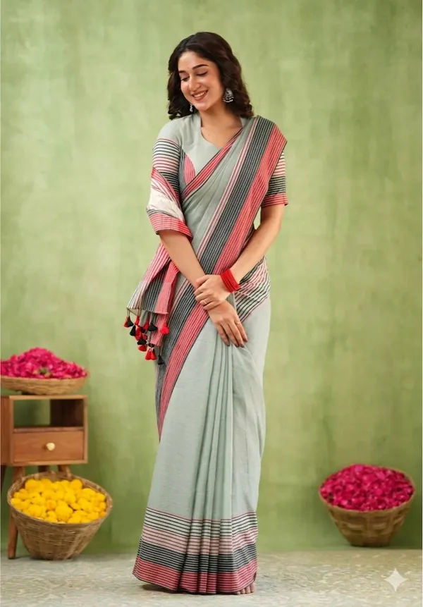 Grey_Linen_And_Cotton_Premium_Saree_For_Women