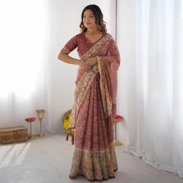 Red_Linen_And_Cotton_Premium_Saree_For_Women