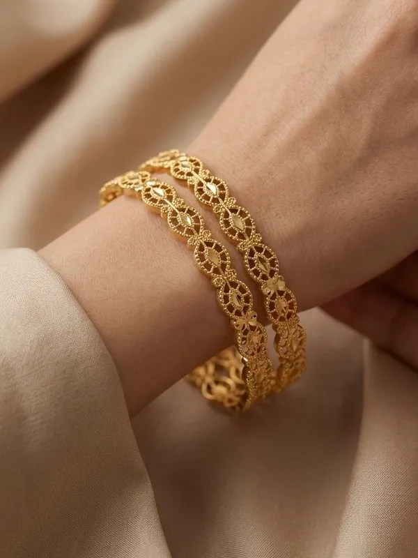 Gold_Plated_Ruby_Clear_Stone_Engraved_Bangle_Set_For_Women