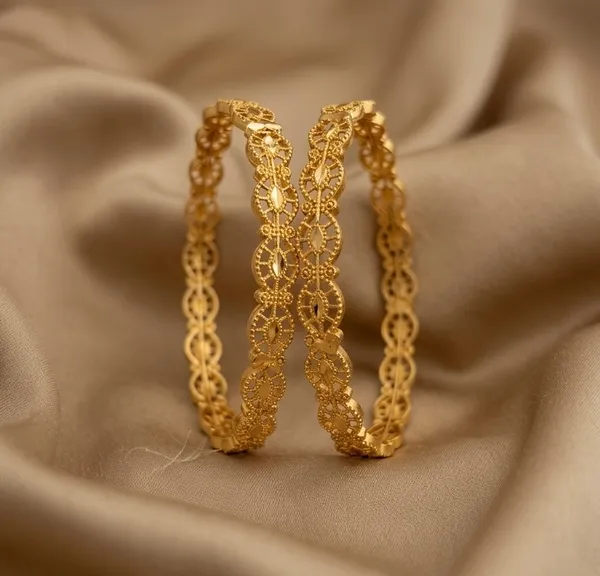 Gold_Plated_Ruby_Clear_Stone_Engraved_Bangle_Set_For_Women
