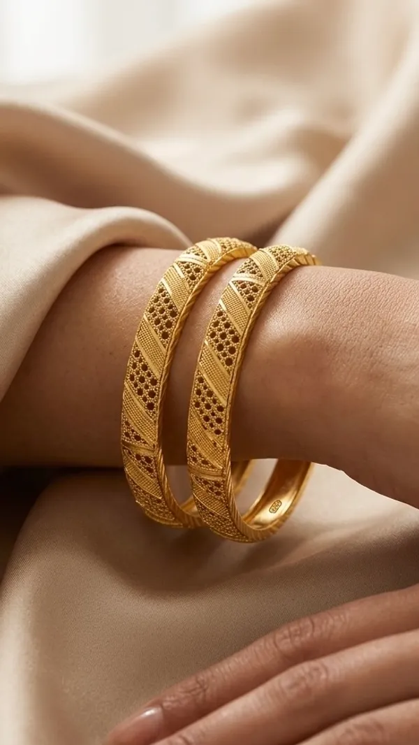 Gold_Plated_Red_Stone_Geometric_Floral_Bangle_Set_For_Women
