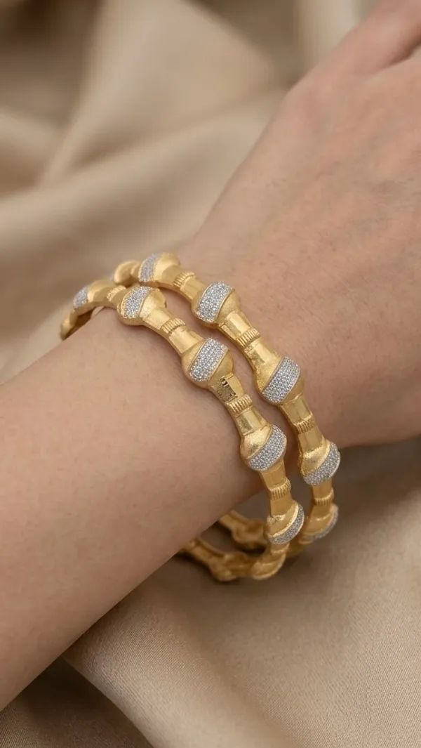 Gold_Plated_Two_Tone_Textured_Bamboo_Design_Bangles_For_Women_(Set_Of_2)