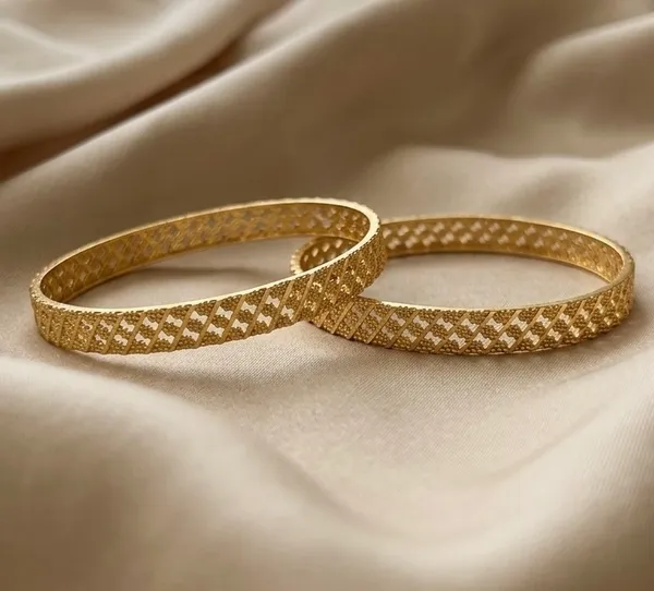 Gold_Plated_Filigree_Lattice_Design_Bangles_For_Women_(Set_Of_2)