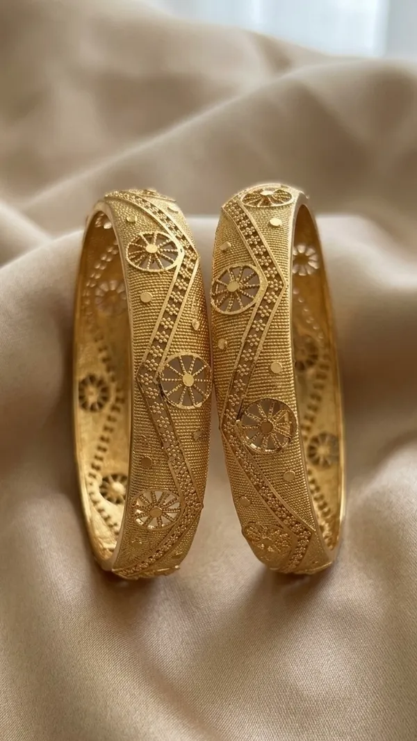 Gold_Toned_Floral_Filigree_Bangle_For_Women_(Set_Of_2)