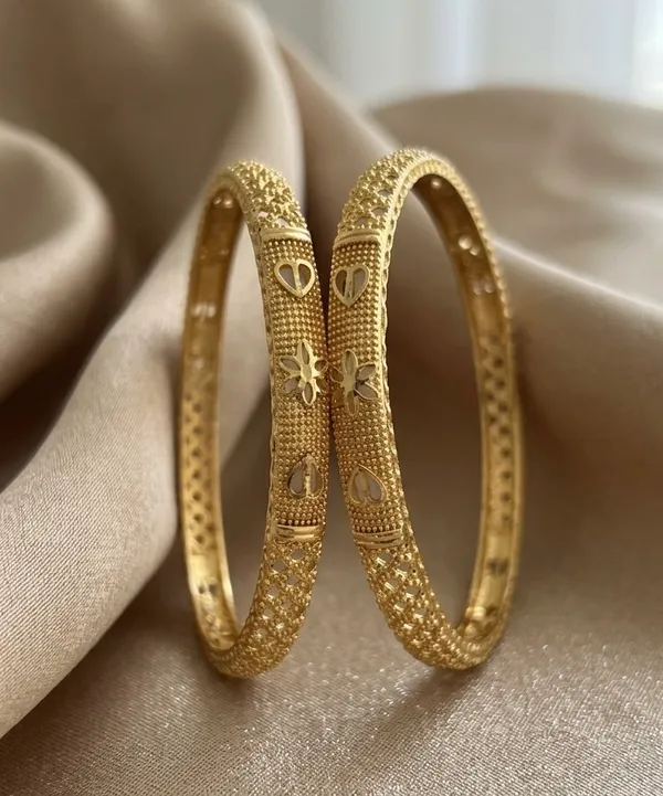 Gold_Textured_Floral_Motif_Bangles_For_Women_(Set_Of_2)