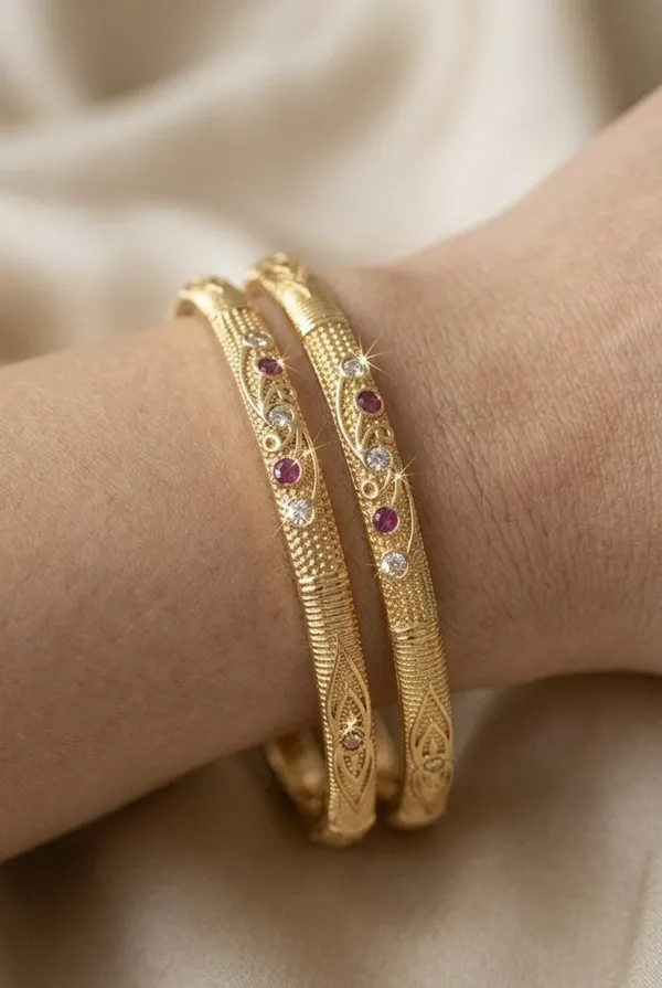 Gold_Plated_Ruby_And_White_Stone_Embellished_Bangles_For_Women_(Set_Of_2)