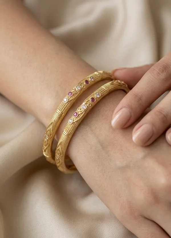 Gold_Plated_Ruby_And_White_Stone_Embellished_Bangles_For_Women_(Set_Of_2)
