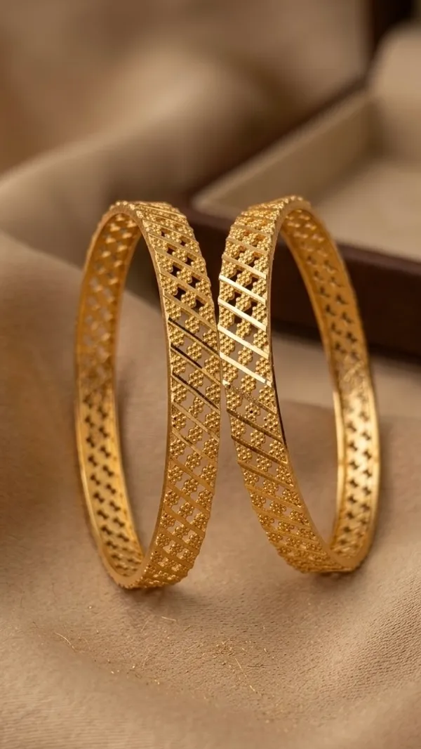 Gold_Plated_Filigree_Lattice_Design_Bangles_For_Women_(Set_Of_2)