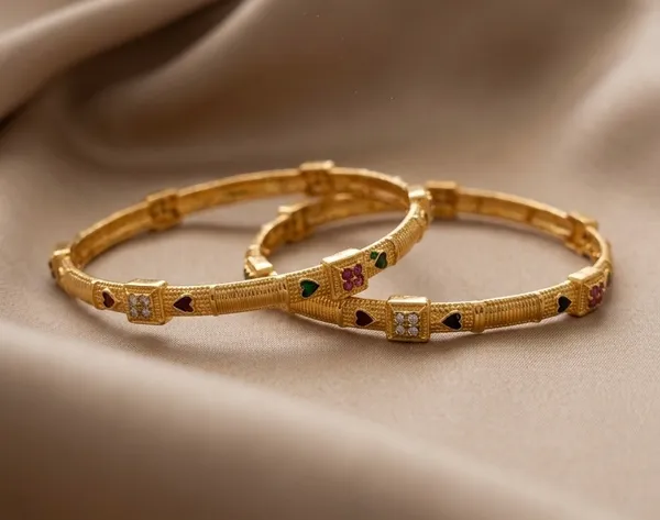 Gold_Plated_Traditional_Stone_Embellishments_With_Bangles_For_Women_(Set_Of_2)
