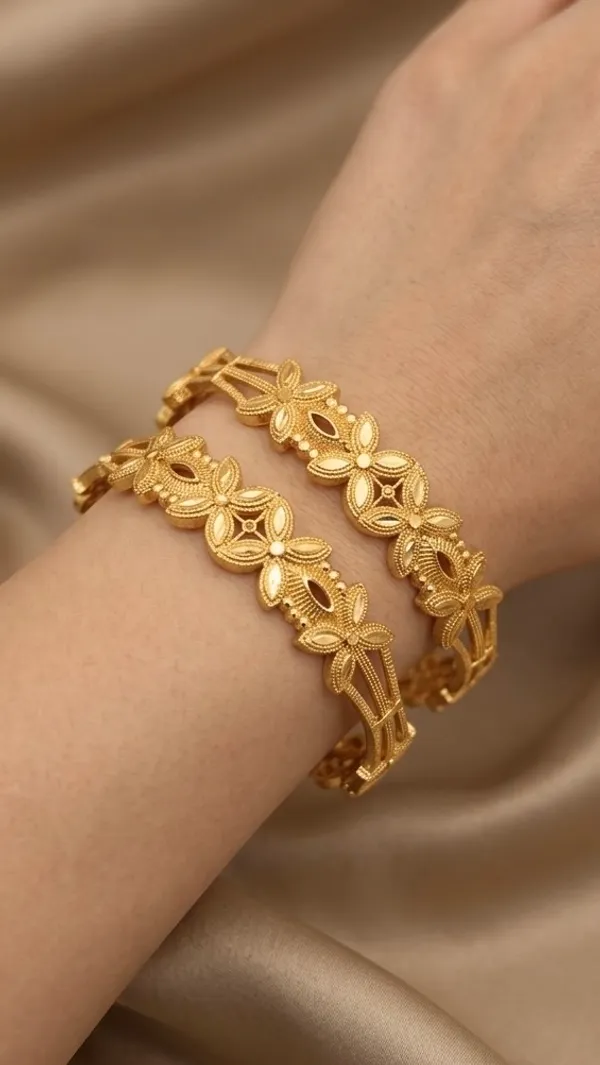Gold_Plated_Floral_Filigree_Design_Bangles_For_Women_(Set_Of_2)