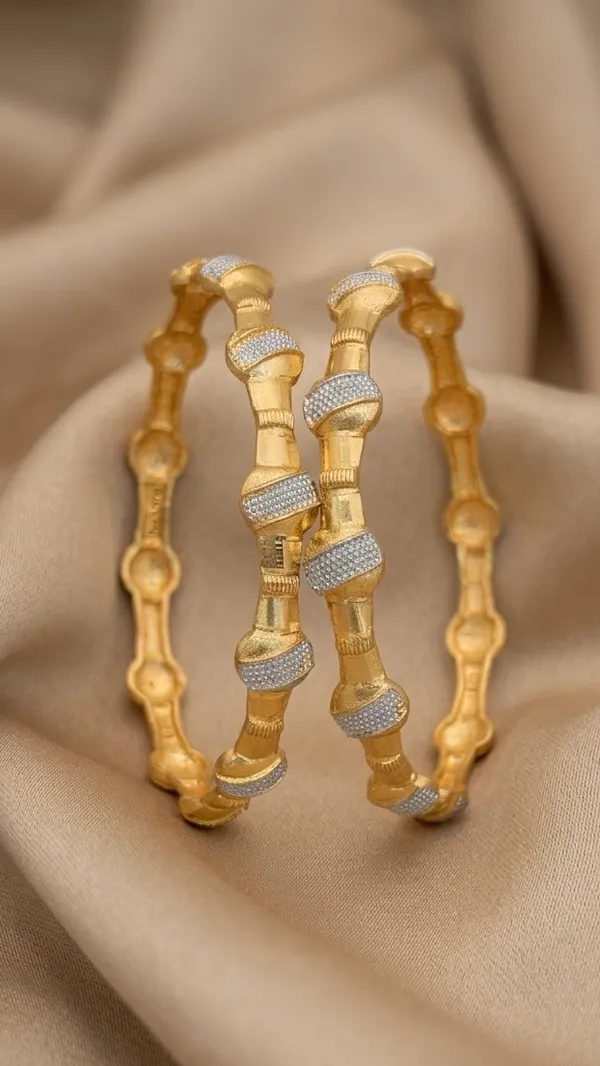 Gold_Plated_Two_Tone_Textured_Bamboo_Design_Bangles_For_Women_(Set_Of_2)