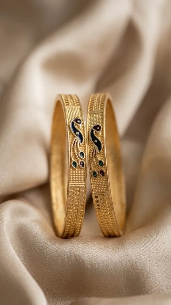 Gold_Plated_Peacock_Meenakari_Bangles_For_Women_(Set_Of_2)