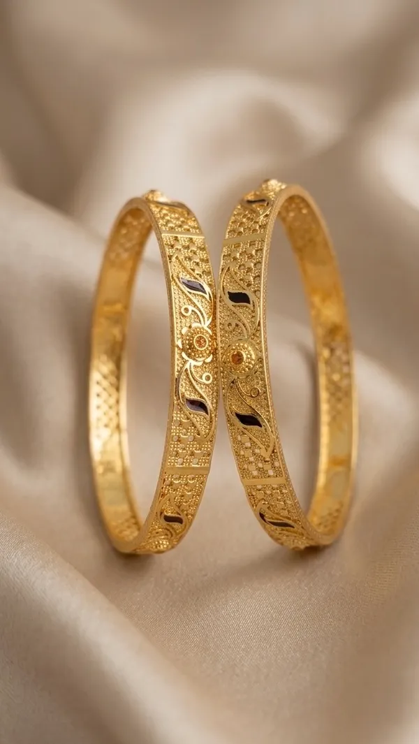 Gold_Plated_Textured_Bangle_Set_For_Women_(Set_Of_2)