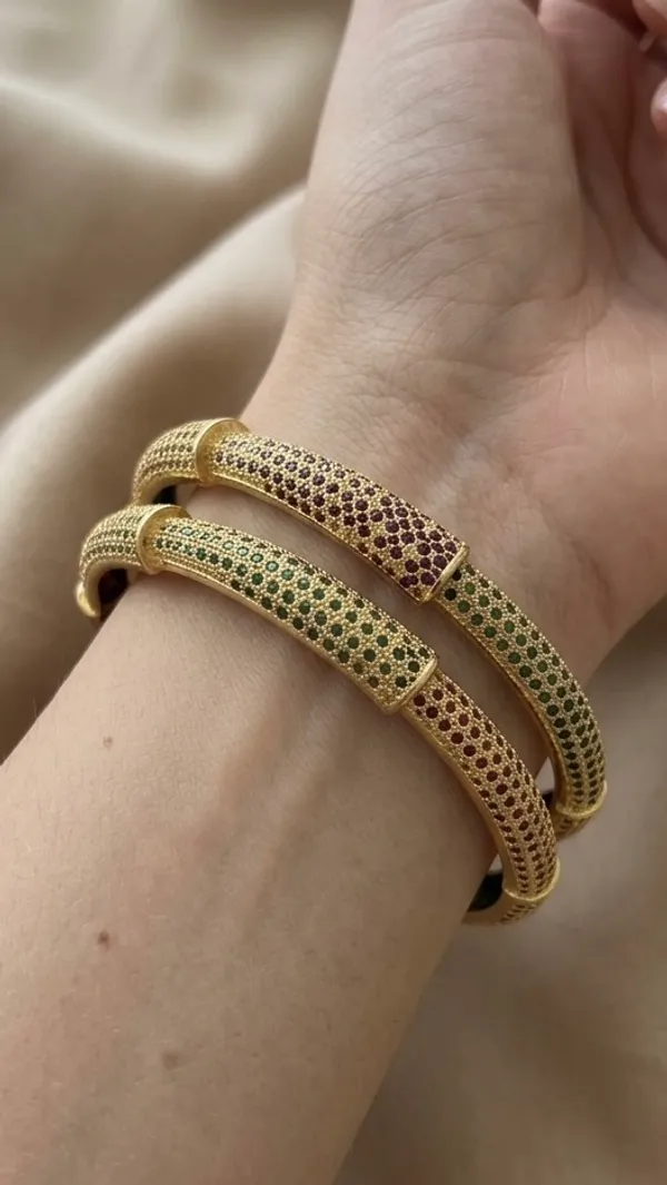 Gold_Plated_Stone_Mesh_Design_Bangles_For_Women_(Set_Of_2)