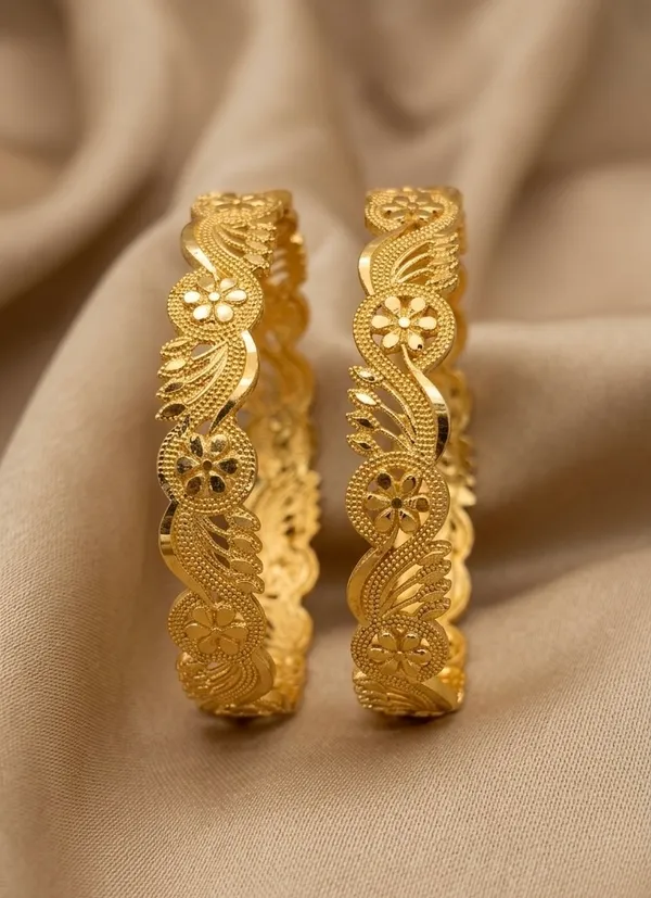 Gold_Plated_Floral_Filigree_Design_Bangles_For_Women_(Set_Of_2)