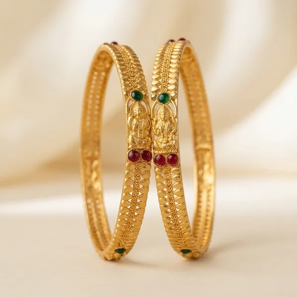 Gold_Plated_Temple_Design_Bangles_With_For_Women_(Set_Of_2)
