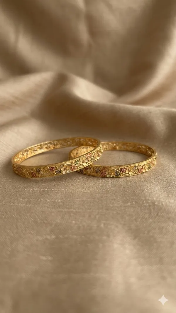 Gold_Floral_Filigree_Bangle_Set_For_Women_(Set_Of_2)