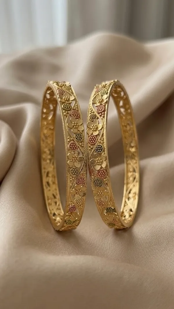 Gold_Floral_Filigree_Bangle_Set_For_Women_(Set_Of_2)