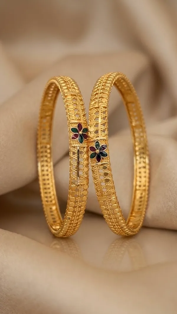 Gold_Plated_Floral_Meenakari_Bangles_For_Women_(Set_Of_2)
