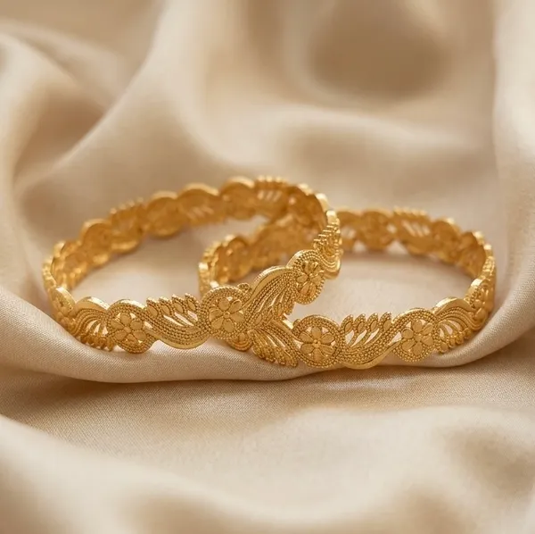Gold_Plated_Floral_Filigree_Design_Bangles_For_Women_(Set_Of_2)