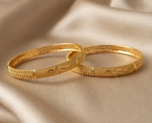 Gold_Textured_Floral_Design_Bangles_For_Women_(Set_Of_2)