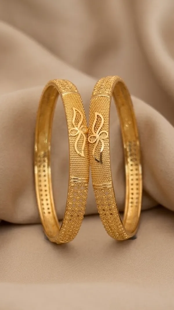 Gold_Textured_Floral_Design_Bangles_For_Women_(Set_Of_2)