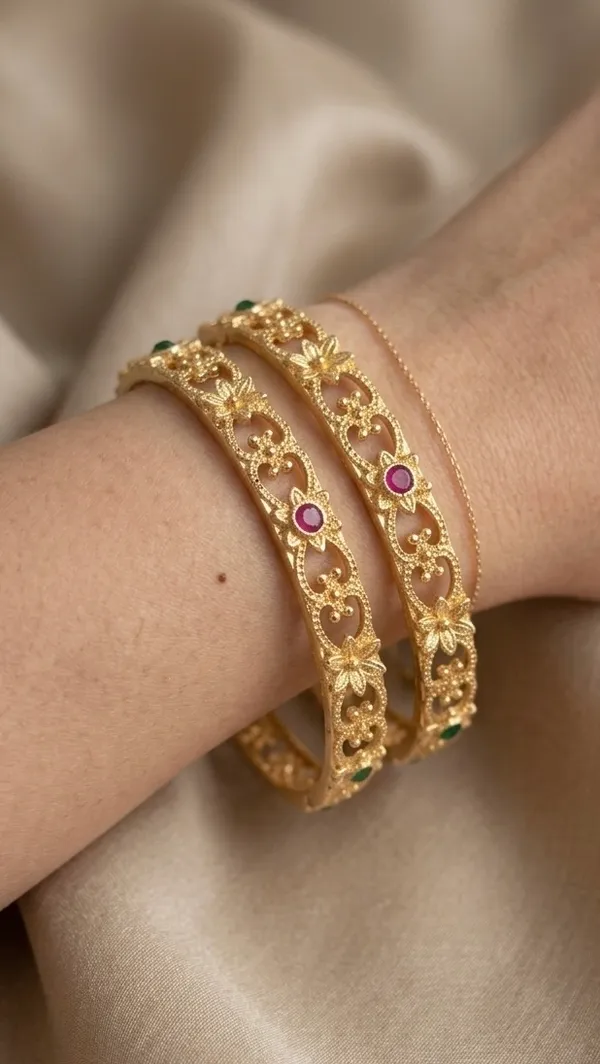 Gold_Plated_Red_Green_Stone_Embellished_Bangles_For_Women_(Set_Of_3)