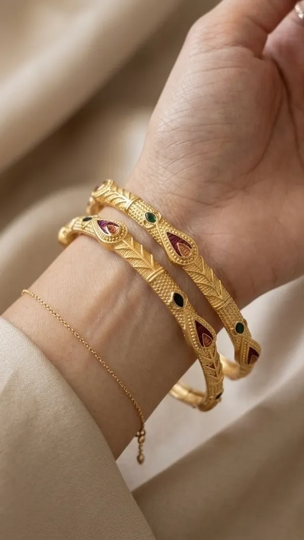 Gold_Plated_Red_Green_Stone_Embellished_Bangles_For_Women_(Set_Of_3)