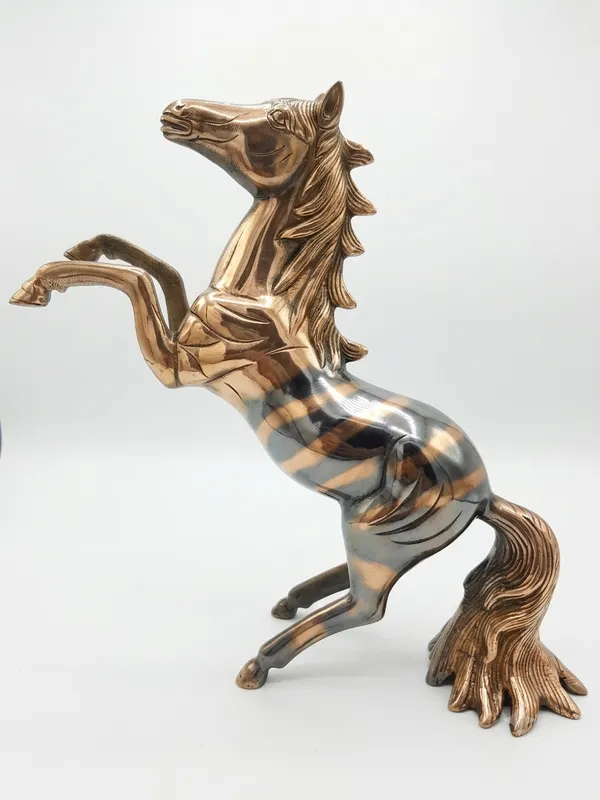 Aluminium_Dual_Tone_Brass_Silver_Rearing_Horse_Figurine
