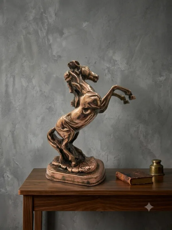 Aluminium_Copper_Bronze_Rearing_Horse_Figurine_With_Base