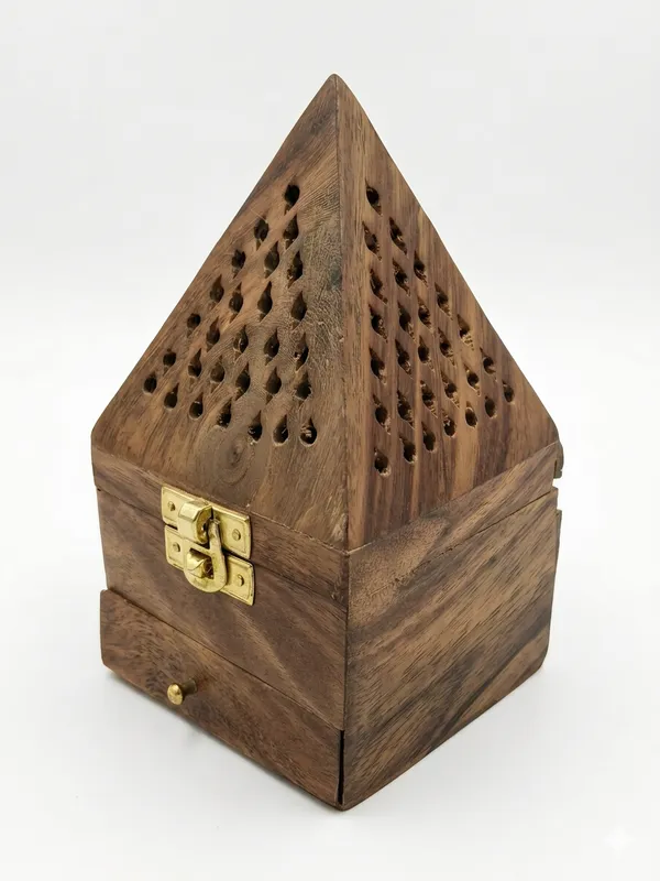 Wood_Rustic_Pyramid_Brass_Clasp_Incense_Holder