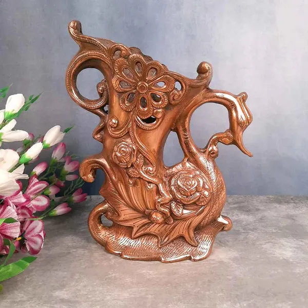 Aluminium_Copper_Cutwork_Paisley_Peacock_Figurine