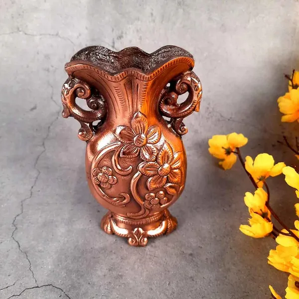 Aluminium_Antique_Floral_Embossed_Twin_Handle_Decorative_Vase